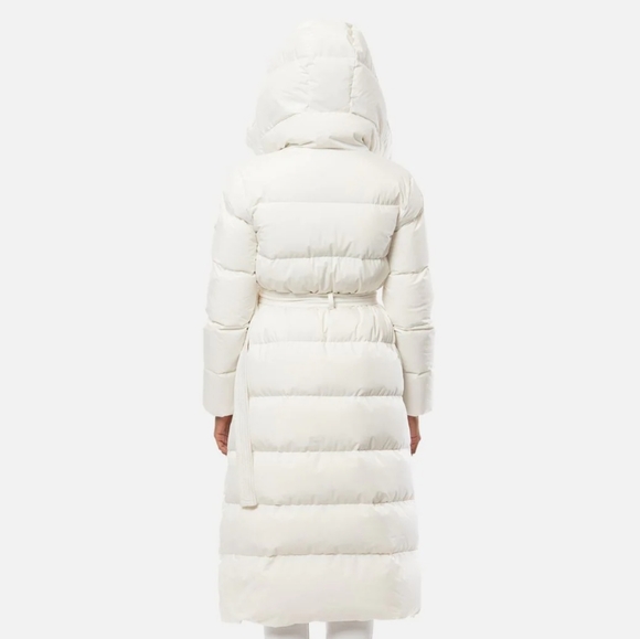 NWT Quilted DOWN PUFFER Long Puffer Winter Coat L White  Ski Snow Puffer - Picture 10 of 14